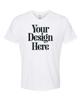 White Tultex 207 Poly-Rich V-Neck T-Shirt with Your Design Here placeholder