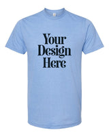 Heather Athletic Blue Tultex 241 Poly-Rich Blend T-Shirt with Your Design Here placeholder