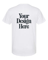 White Tultex 241 Poly-Rich Blend T-Shirt with Your Design Here placeholder (back)