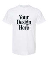 White Tultex 241 Poly-Rich Blend T-Shirt with Your Design Here placeholder