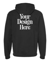 Black Tultex 331 Full-Zip Hooded Sweatshirt with Your Design Here placeholder (back)