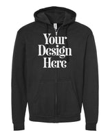 Black Tultex 331 Full-Zip Hooded Sweatshirt with Your Design Here placeholder
