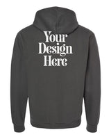Charcoal Tultex 331 Full-Zip Hooded Sweatshirt with Your Design Here placeholder (back)