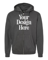 Charcoal Tultex 331 Full-Zip Hooded Sweatshirt with Your Design Here placeholder