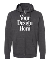 Heather Charcoal Tultex 331 Full-Zip Hooded Sweatshirt with Your Design Here placeholder