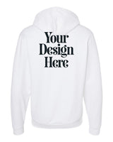 White Tultex 331 Full-Zip Hooded Sweatshirt with Your Design Here placeholder (back)