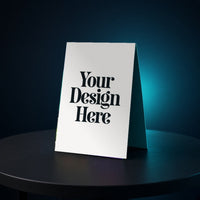 Table tent card with Your Design Here placeholder