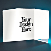 Tri-fold brochure with Your Design Here placeholder