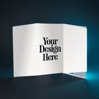 Tri-fold brochure with Your Design Here placeholder